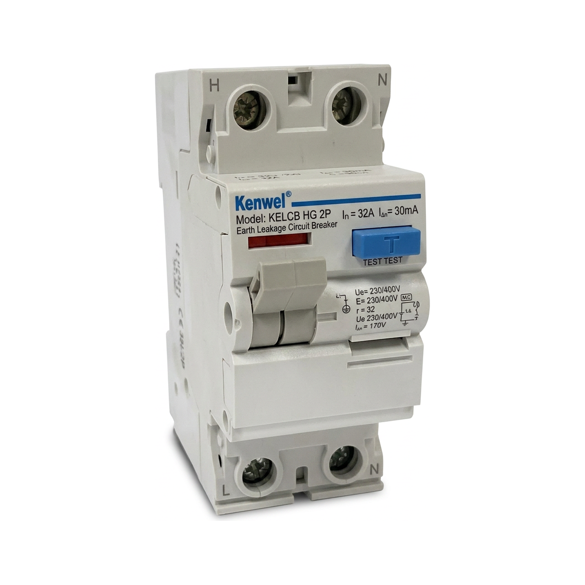 Kenwel KELCB HG 2P — Earth Leakage Circuit Breaker elcb / rccb supplied by Graystone General Trading in Abu Dhabi, UAE