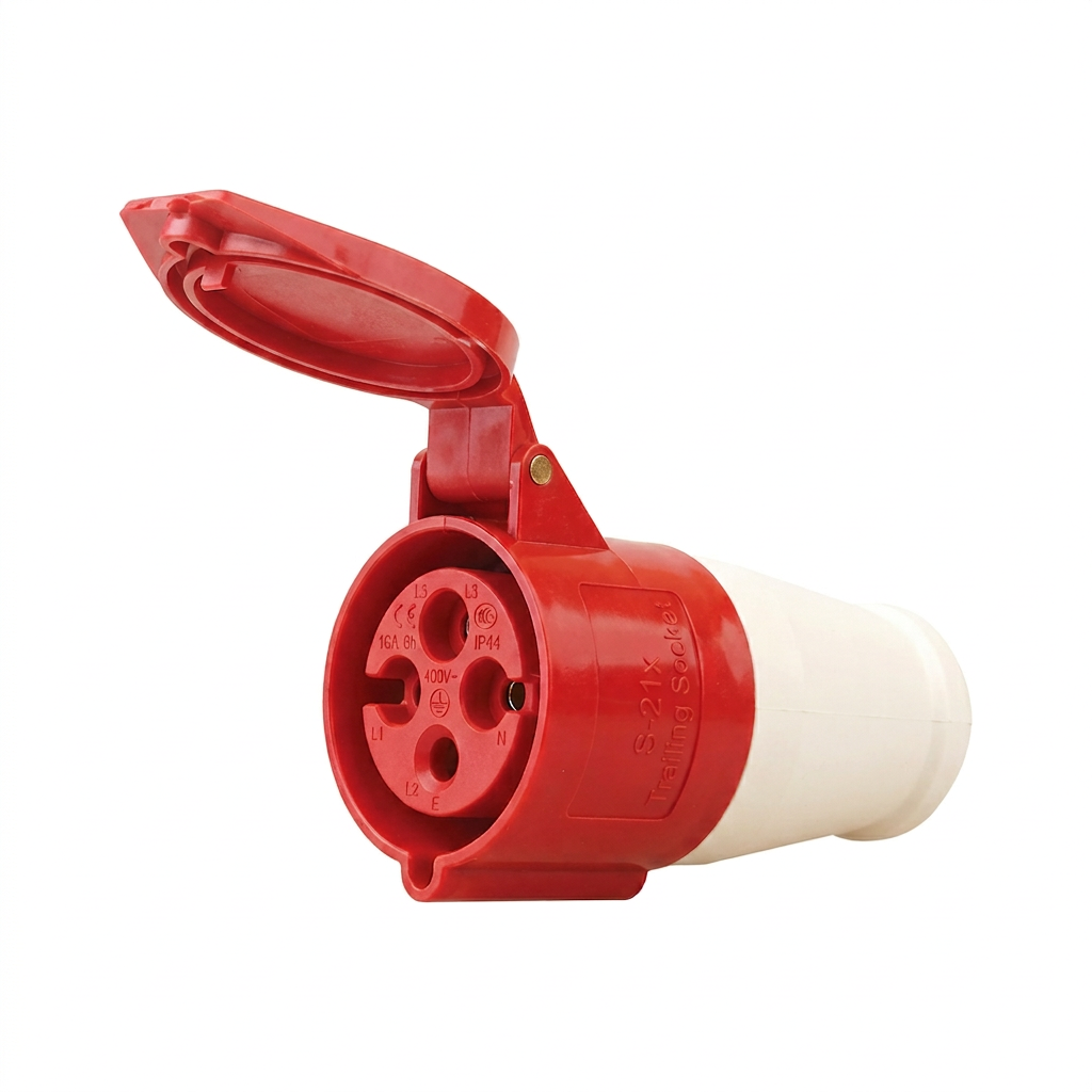 Speedo S-21x Trailing Socket — Red industrial plugs & sockets supplied by Graystone General Trading in Abu Dhabi, UAE