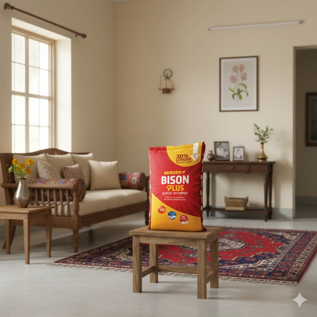 Berger Paints Bison Plus Acrylic Distemper interior wall coatings supplied by Graystone General Trading in Abu Dhabi, UAE