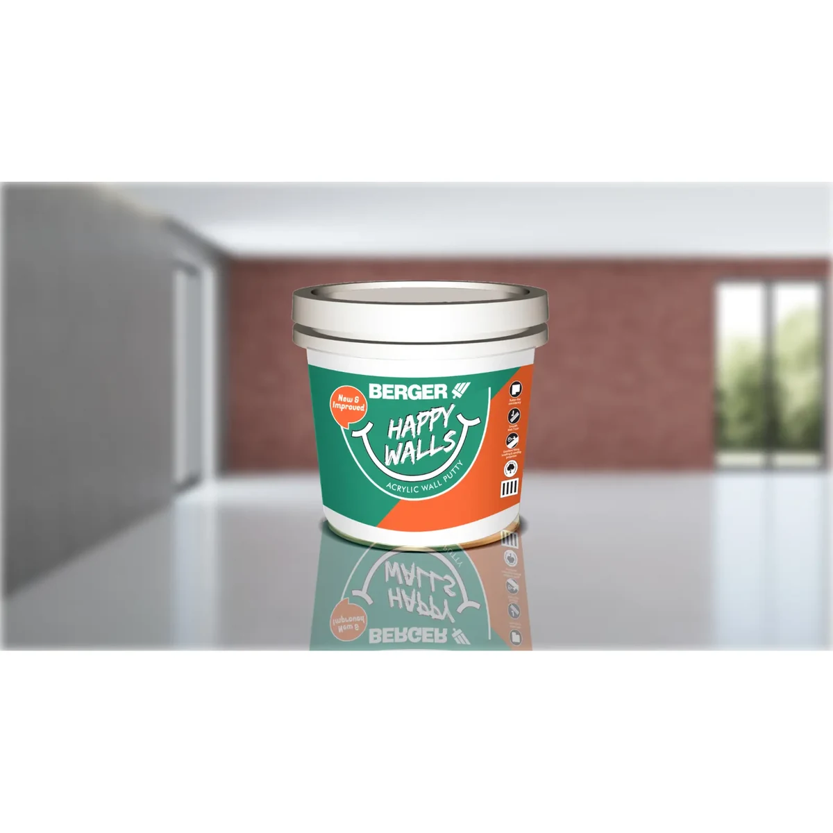 Berger Paints Happy Wall Acrylic Putty putty & cement paint supplied by Graystone General Trading in Abu Dhabi, UAE