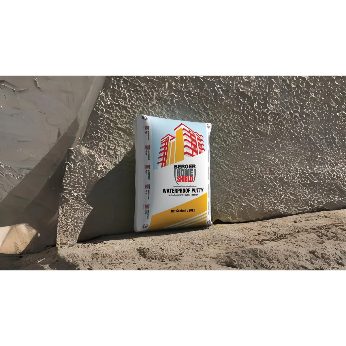 Berger Paints HomeShield Waterproof Putty water proofing supplied by Graystone General Trading in Abu Dhabi, UAE