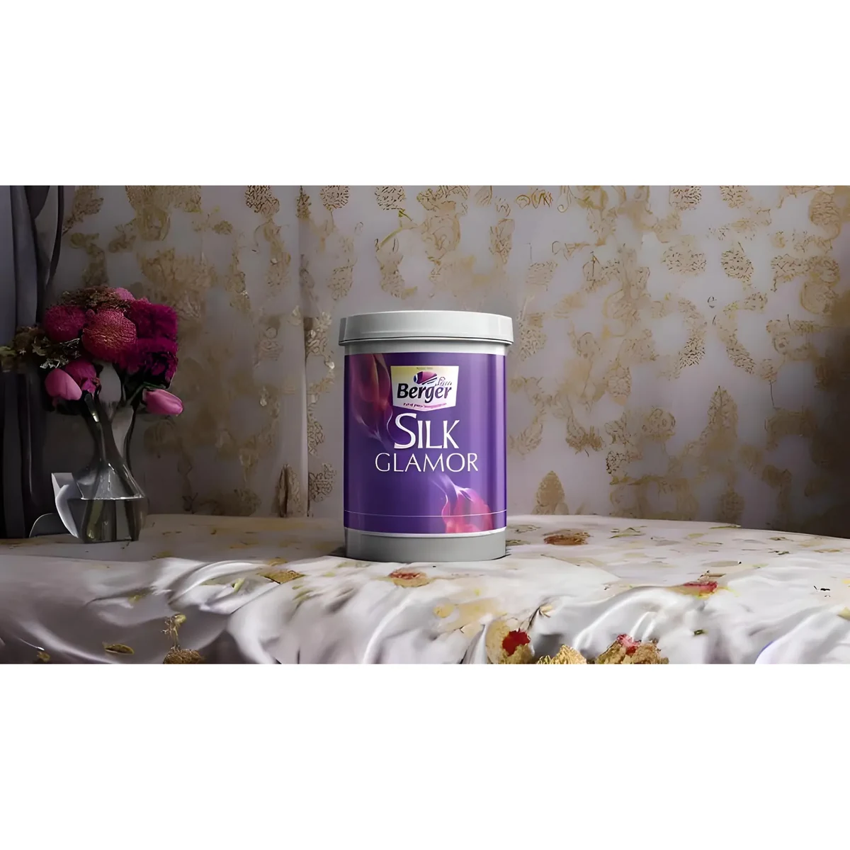 Berger Paints Silk Glamor High Sheen interior wall coatings supplied by Graystone General Trading in Abu Dhabi, UAE