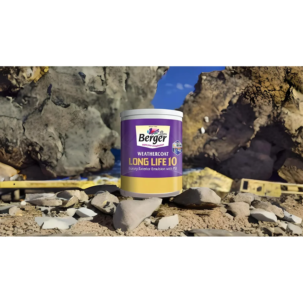 Berger Paints Weathercoat Long Life 10 exterior wall coatings supplied by Graystone General Trading in Abu Dhabi, UAE