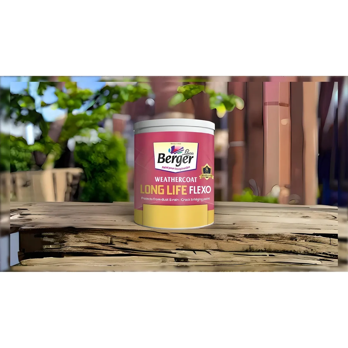Berger Paints Weathercoat Long Life Flexo exterior wall coatings supplied by Graystone General Trading in Abu Dhabi, UAE