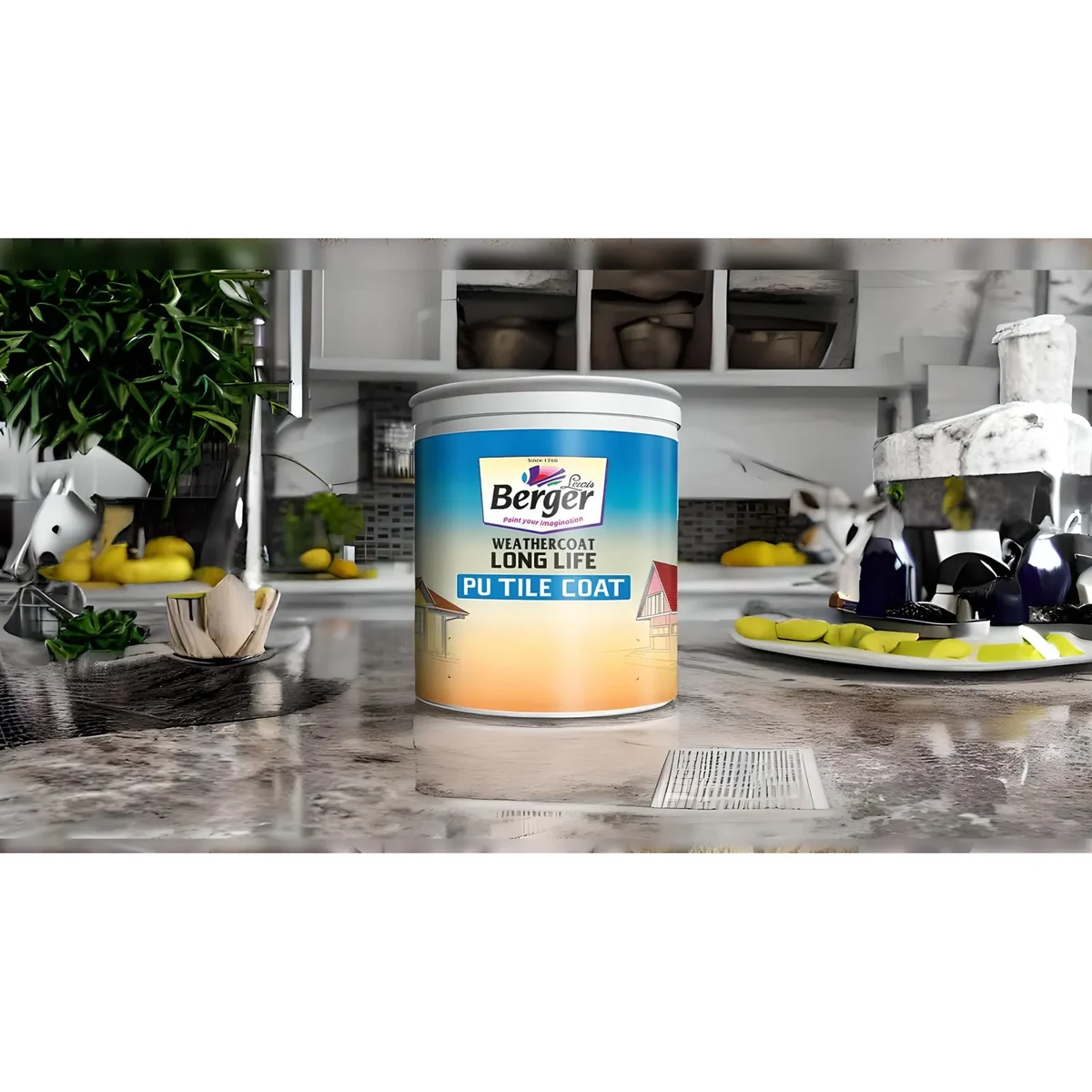 Berger Paints Weathercoat Long Life PU Tile Coat exterior wall coatings supplied by Graystone General Trading in Abu Dhabi, UAE