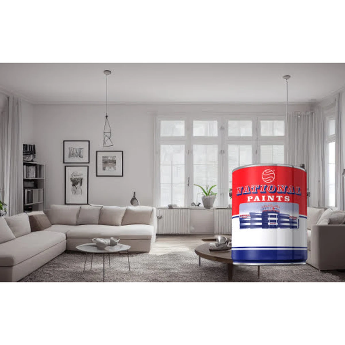 National Paints National Action Emulsion interior — smooth finishes supplied by Graystone General Trading in Abu Dhabi, UAE