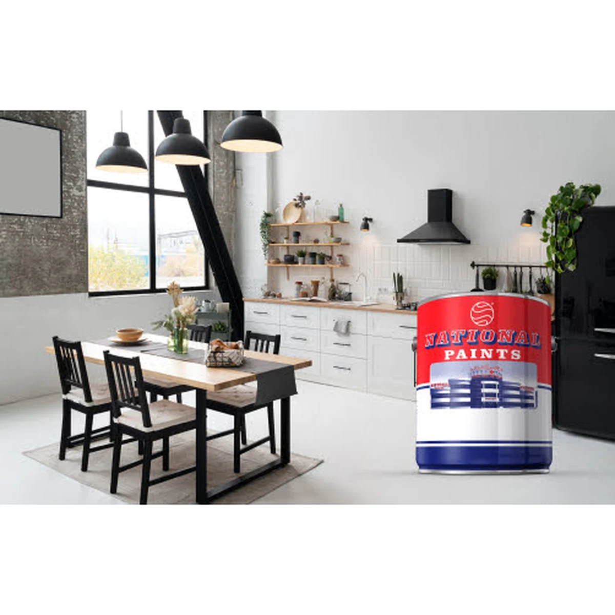National Paints National Eggshell Anti-Fungal Emulsion (Matt/Silk) interior — smooth finishes supplied by Graystone General Trading in Abu Dhabi, UAE
