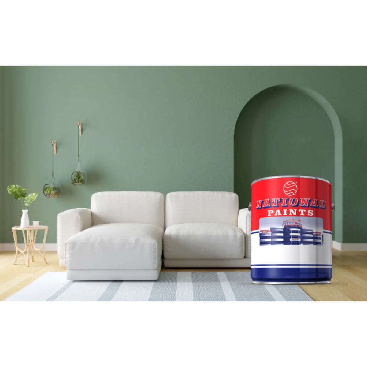 National Paints National Eggshell Emulsion (Matt/Silk/Semi-Gloss) interior — smooth finishes supplied by Graystone General Trading in Abu Dhabi, UAE
