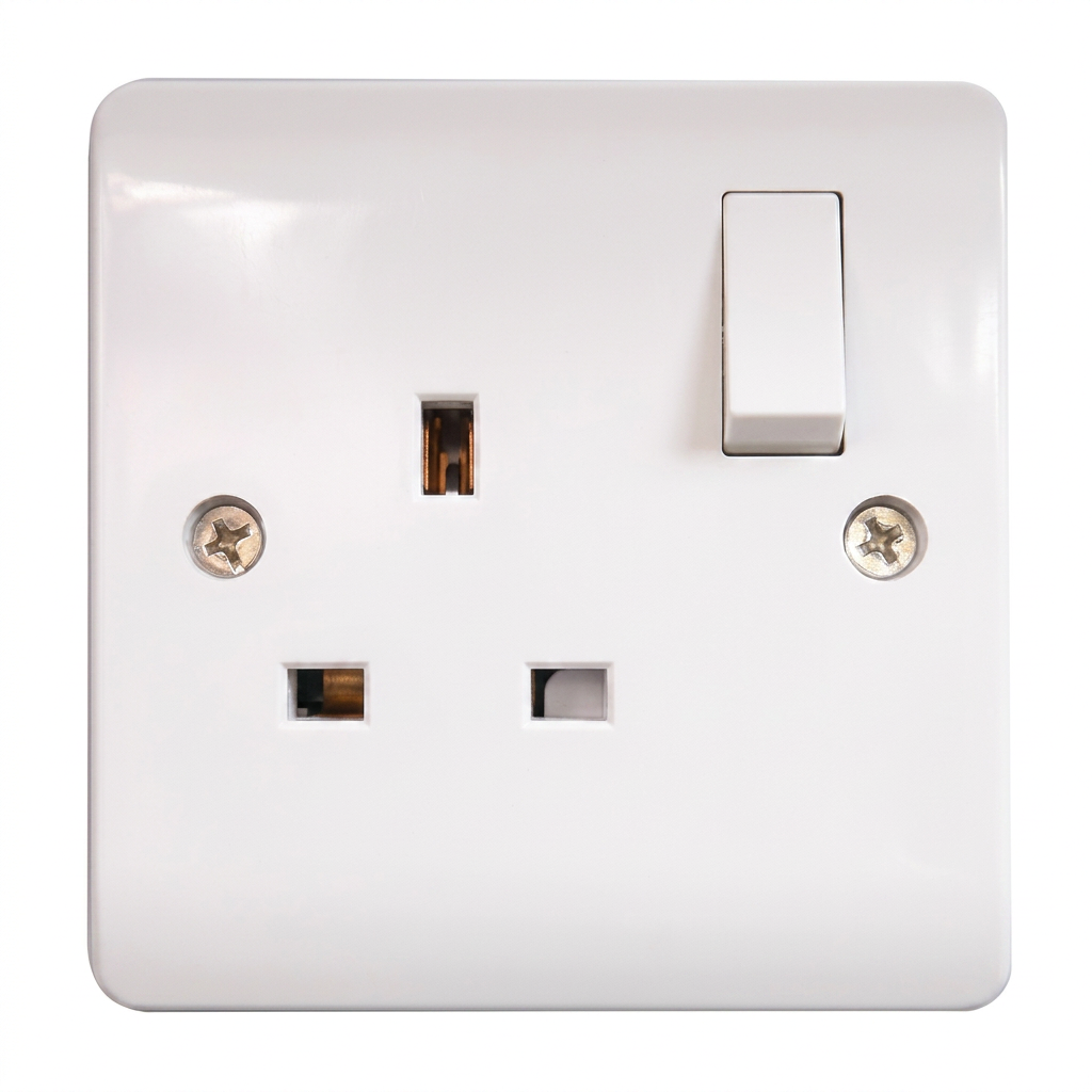 Acmilan ACM-V405 — 1-gang switched socket outlet wiring devices supplied by Graystone General Trading in Abu Dhabi, UAE