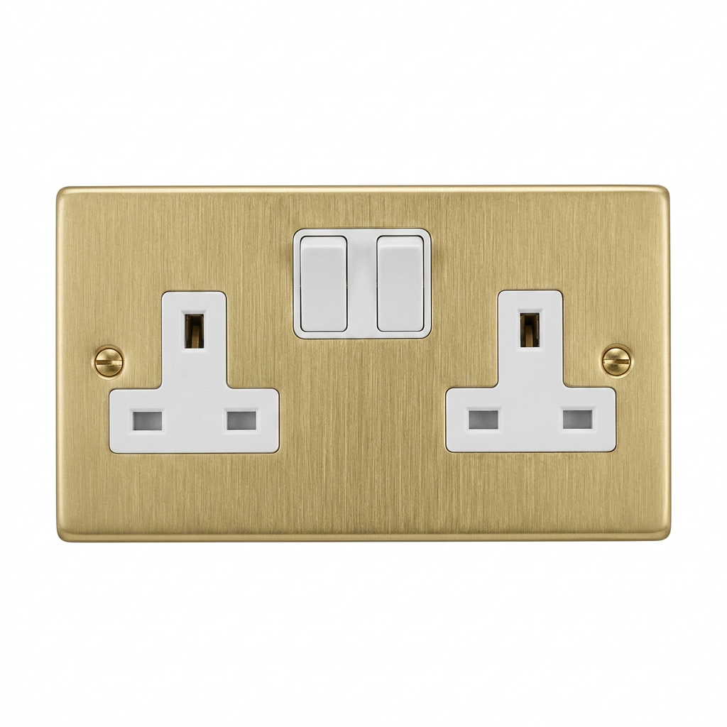 Kenwel KN-GM410 — 2-gang switched socket outlet, double pole glasgow series supplied by Graystone General Trading in Abu Dhabi, UAE