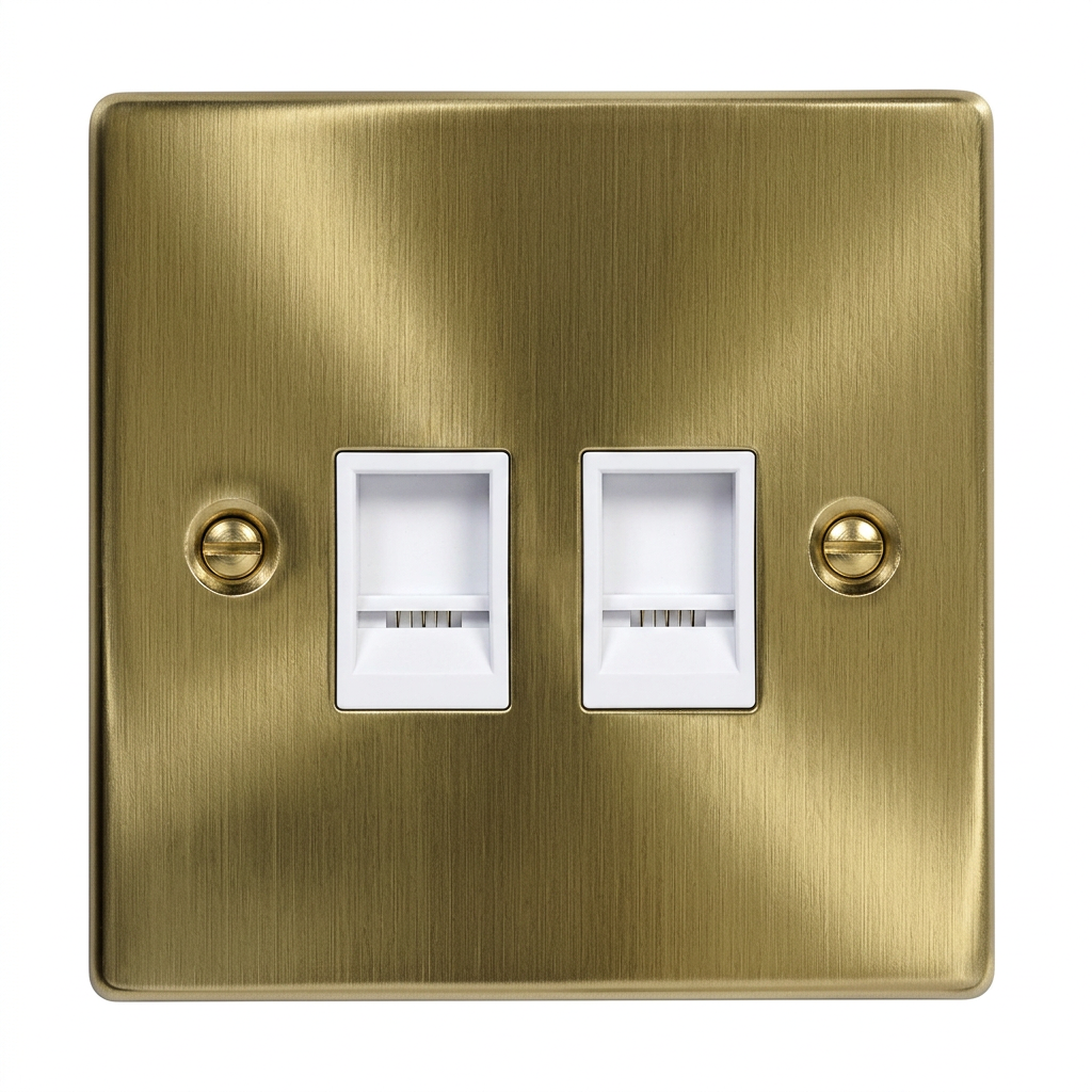 Kenwel KN-GM443 — 2 gang RJ45 data socket glasgow series supplied by Graystone General Trading in Abu Dhabi, UAE