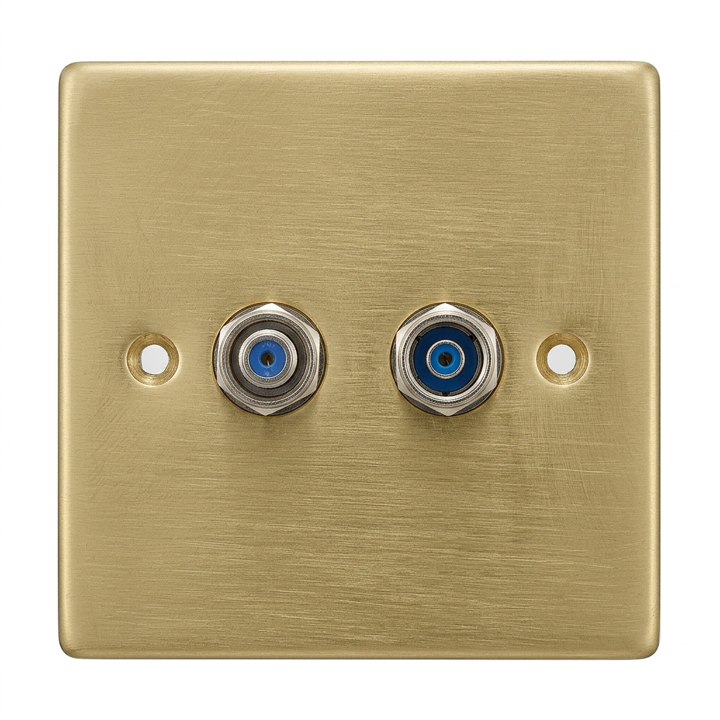 Kenwel KN-GM468 — 1 gang satellite + TV socket glasgow series supplied by Graystone General Trading in Abu Dhabi, UAE