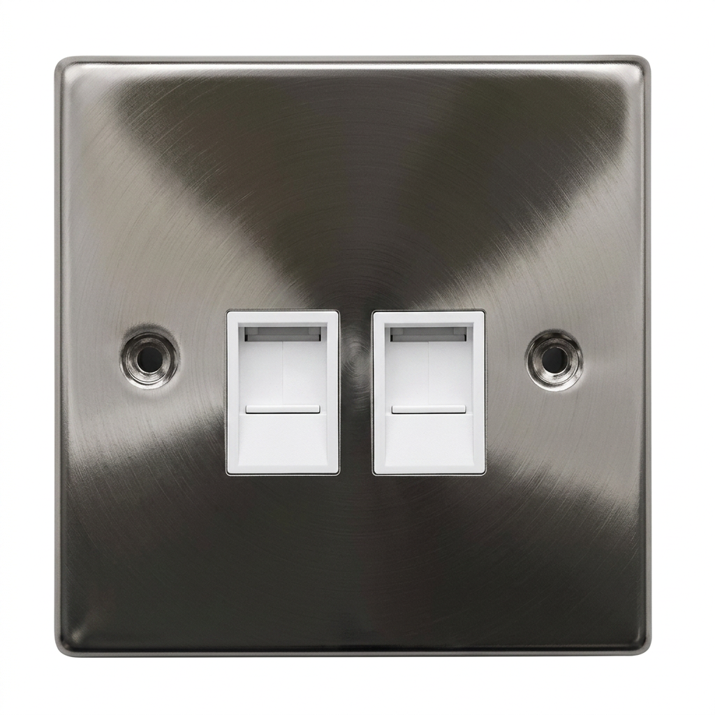 Kenwel KN-SM443 — 2 gang RJ45 data socket manchester series supplied by Graystone General Trading in Abu Dhabi, UAE