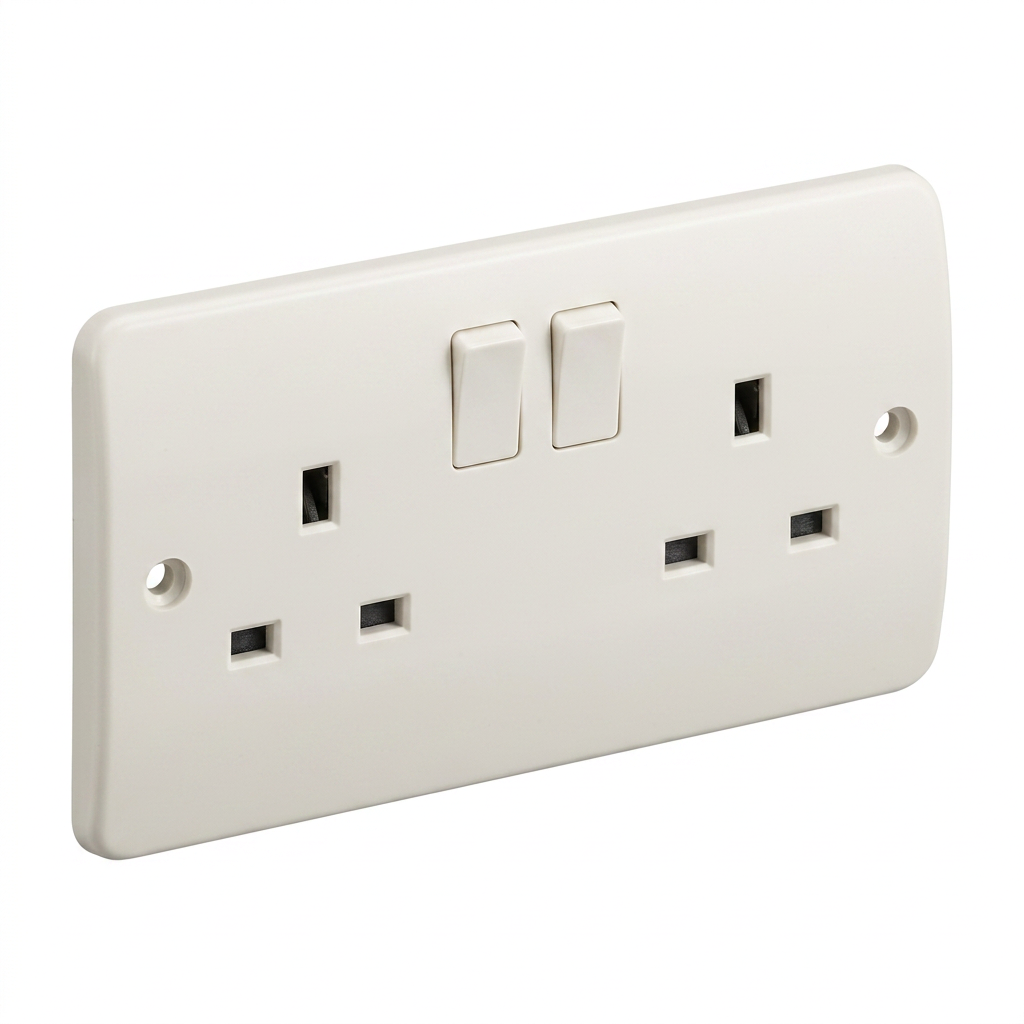 Kenwel KN-V406 — 2-gang switched socket outlet, double pole liverpool series supplied by Graystone General Trading in Abu Dhabi, UAE