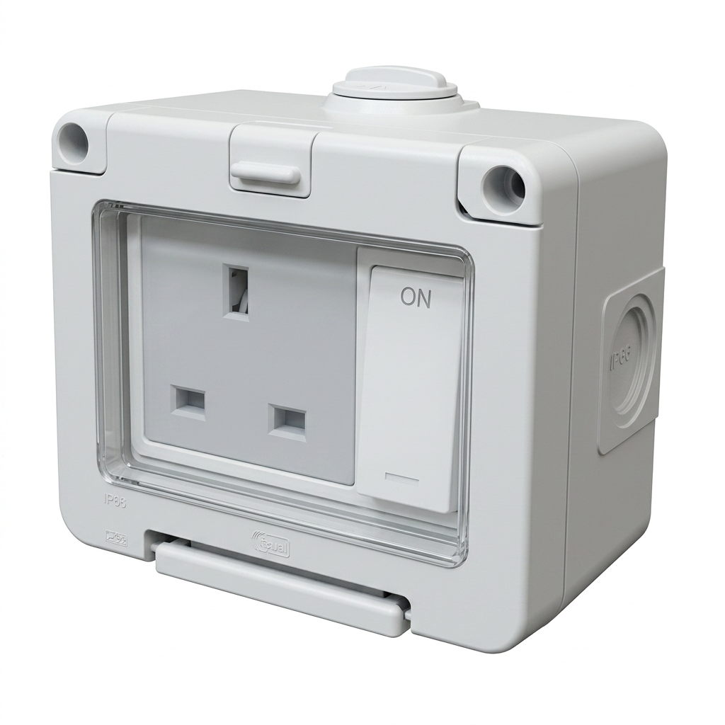 Kenwel KN405WP — 1 gang switched socket 13A oxford series supplied by Graystone General Trading in Abu Dhabi, UAE