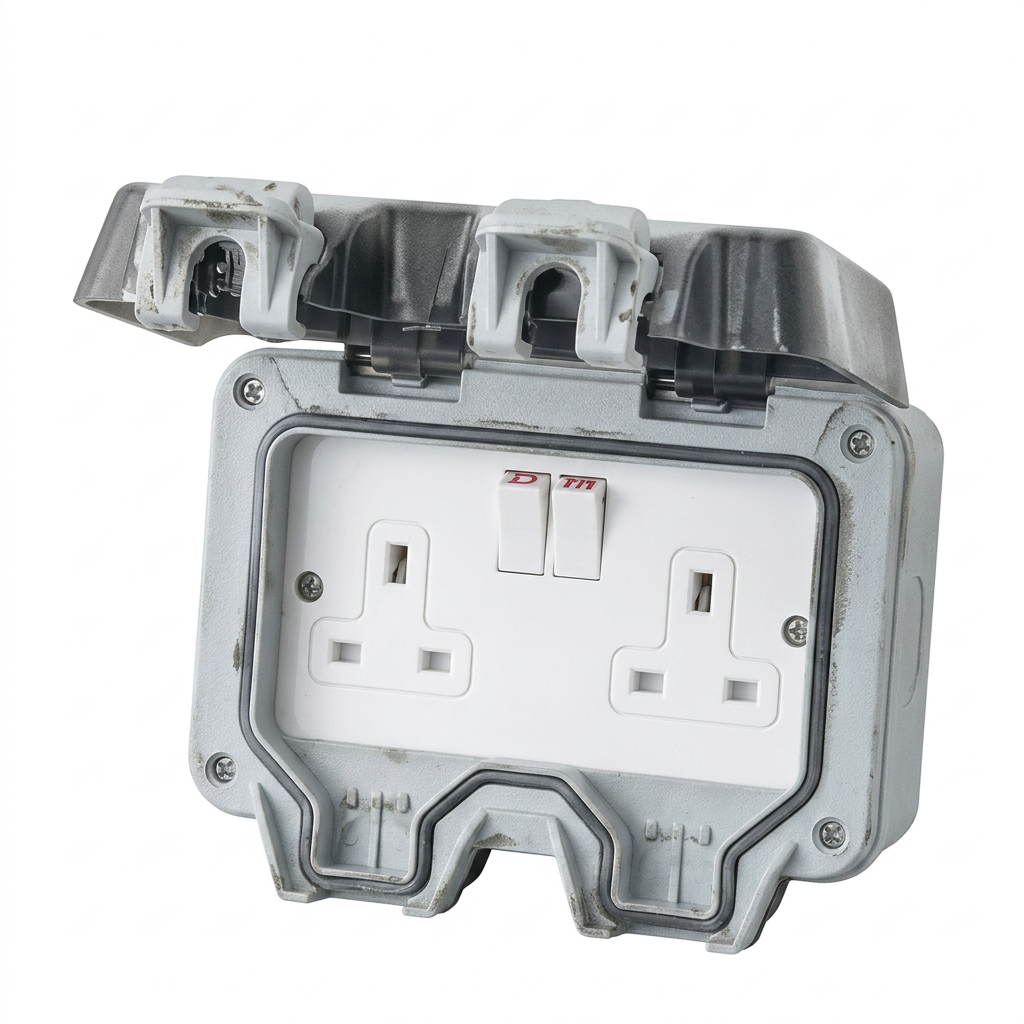 Kenwel KN407WPH — 2 gang 13 amp unswitched socket bolton series supplied by Graystone General Trading in Abu Dhabi, UAE