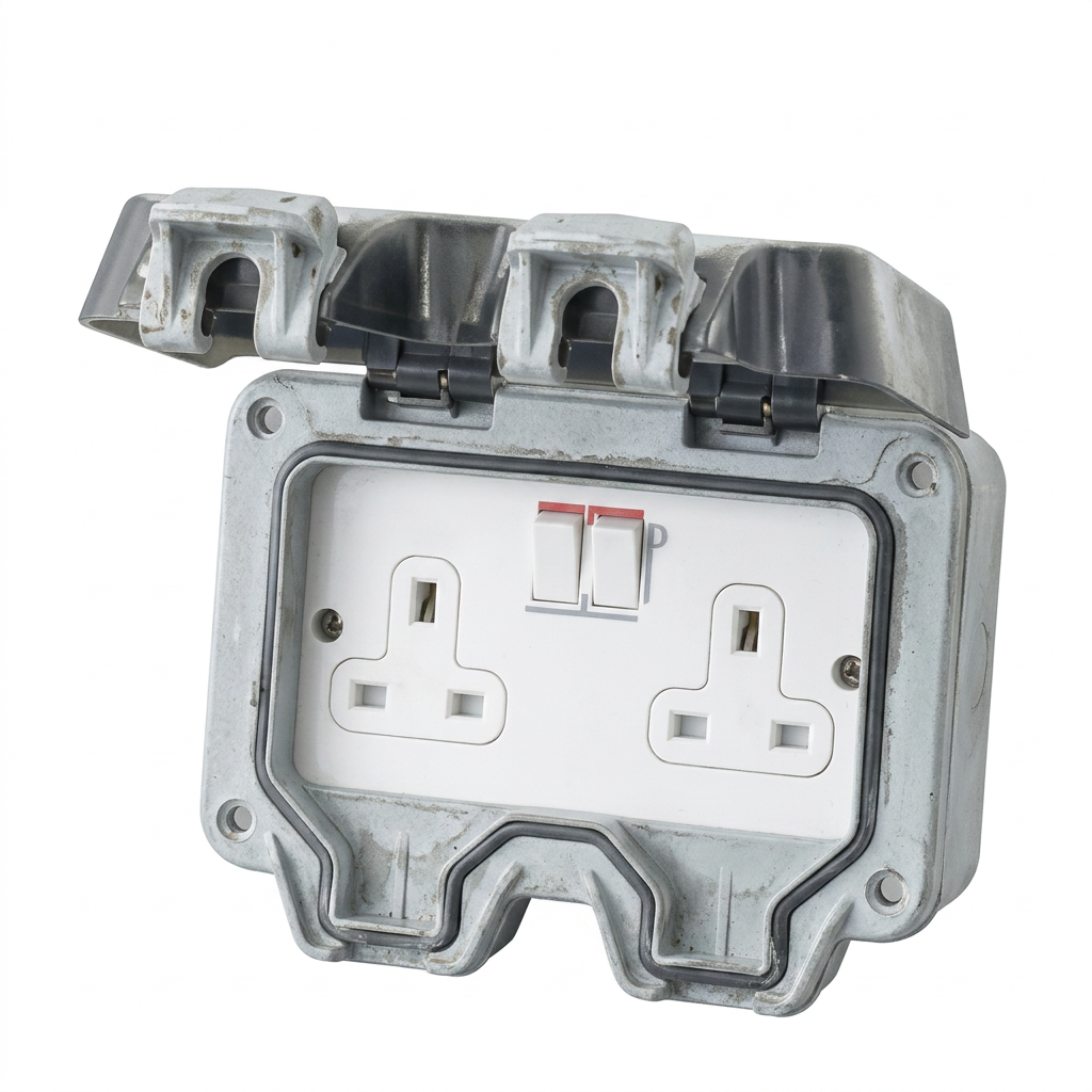 Kenwel KN408WPH — 2 gang 13 amp unswitched socket bolton series supplied by Graystone General Trading in Abu Dhabi, UAE